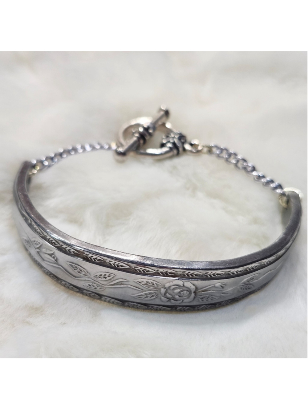 Floral Rose bracelet Spoon Handle Floral jewelry